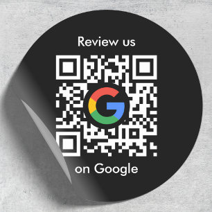 Google-Reviewen   Business Review Link QR Code Ronde Sticker
