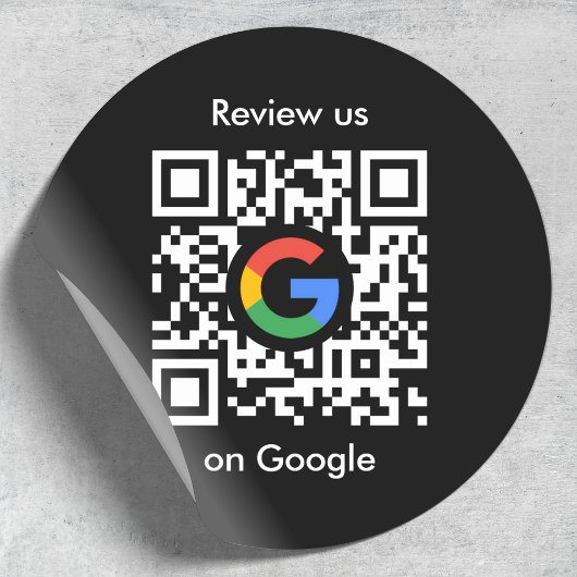 Google-Reviewen | Business Review Link QR Code Ronde Sticker