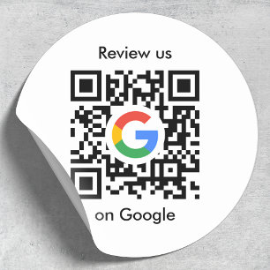 Google-Reviewen   Business Review Link QR Code Ronde Sticker