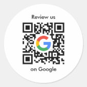 Google-Reviewen | Business Review Link QR Code Ronde Sticker (Voorkant)