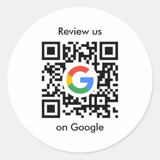 Google-Reviewen | Business Review Link QR Code Ronde Sticker (Voorkant)