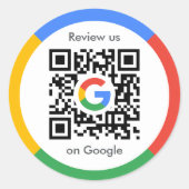 Google-Reviewen | Business Review Link QR Code Ronde Sticker (Voorkant)