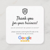 Google-Reviewen | Business Review Link QR Code Squ Vierkante Visitekaartje (Voorkant)