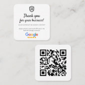 Google-Reviewen | Business Review Link QR Code Squ Vierkante Visitekaartje (Voorkant / Achterkant)