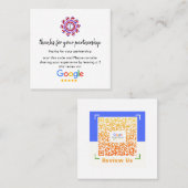 Google-Reviewen | Business Review Link QR Code Squ Vierkante Visitekaartje (Voorkant / Achterkant)