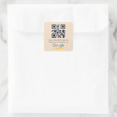 Google-Reviewen | Business Review Link QR Code Vierkante Sticker (Tas)