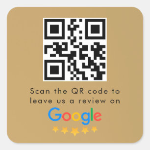 Google-Reviewen   Business Review Link QR Code Vierkante Sticker