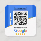 Google-Reviewen | Business Review Link QR Code Vierkante Visitekaartje (Voorkant)