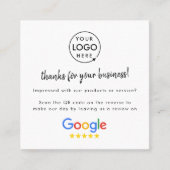 Google-Reviewen | Business Review Link QR Code Vierkante Visitekaartje (Voorkant)