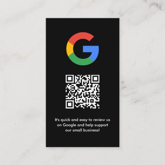 Google-Reviewen | Business Review Link QR Code Visitekaartje (Voorkant)