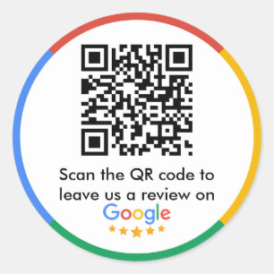 Google-Reviewen   Business Review Link QR Ronde Sticker