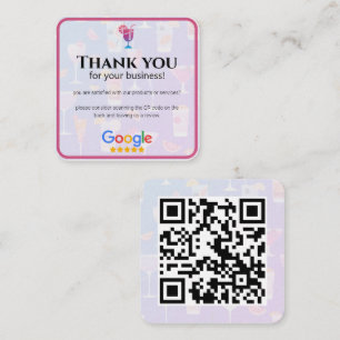 Google-Reviewen Cocktail Business Review Vierkante Visitekaartje