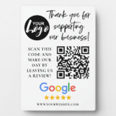 Google Reviewen Dank u Logo QR code Fotoplaat (voorkant)