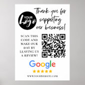 Google Reviewen Dank u Logo QR code Poster (Voorkant)