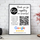 Google Reviewen Dank u Logo QR code Poster