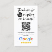 Google Reviewen Dank u Logo QR code Visitekaartje (Voorkant)