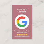Google-Reviewen | Laat een Review Roos Gold QR Cod Visitekaartje (Achterkant)
