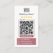 Google-Reviewen | Laat een Review Roos Gold QR Cod Visitekaartje (Voorkant)