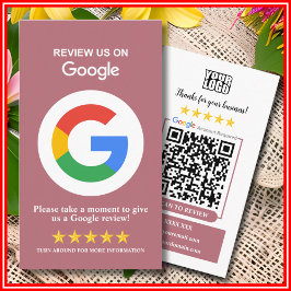 Google-Reviewen | Laat een Review Roos Gold QR Cod Visitekaartje