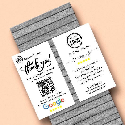 Google-Reviewen met dank en QR-code Visitekaartje