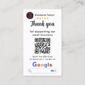 Google-Reviewen met dank en QR-code Visitekaartje (Achterkant)