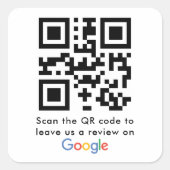 Google-Reviewen met QR-code Vierkante Sticker (Voorkant)