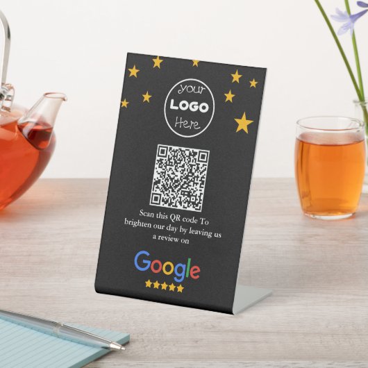Google-Reviewen | Professionele zakelijke QR-code Reclamebord Met Voetstuk (Insitu)
