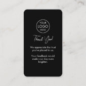 Google Reviewen QR Code Black Business Review US Visitekaartje (Achterkant)