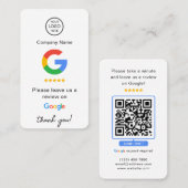 Google Reviewen QR Code Business Review US Visitekaartje (Voorkant / Achterkant)