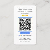 Google Reviewen QR Code Business Review US Visitekaartje (Achterkant)