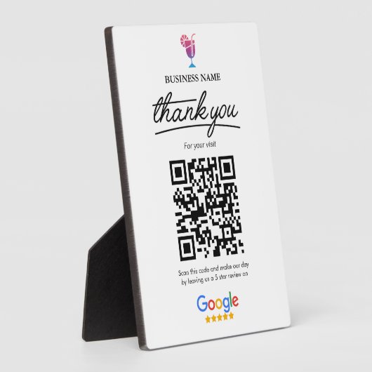 Google-Reviewen | QR-code cocktailbedrijf Fotoplaat (Zijkant)