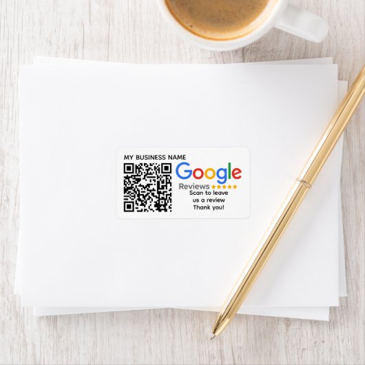 GOOGLE REVIEWEN QR-code Custom Branded Etiket (Insitu)