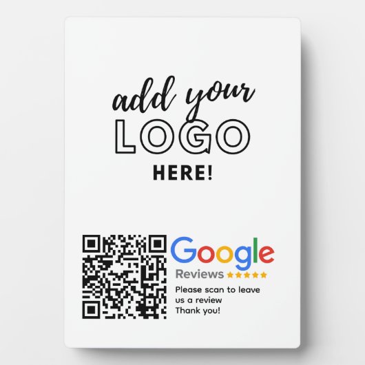 GOOGLE REVIEWEN QR-code Custom Branded Fotoplaat (voorkant)