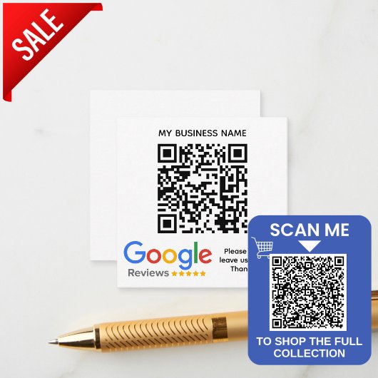 GOOGLE REVIEWEN QR-code Custom Branded Informatiekaartje