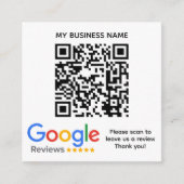 GOOGLE REVIEWEN QR-code Custom Branded Informatiekaartje (Voorkant)