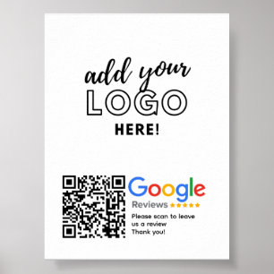 GOOGLE REVIEWEN QR-code Custom Branded Poster