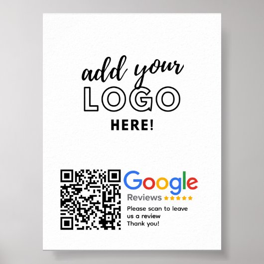 GOOGLE REVIEWEN QR-code Custom Branded Poster (Voorkant)