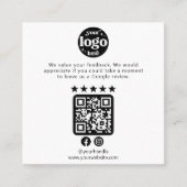 Google Reviewen QR Code Modern Company Logo Vierkante Visitekaartje (Voorkant)