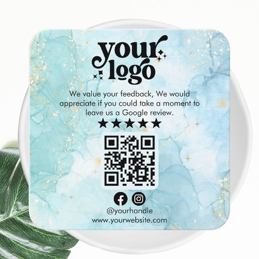 Google Reviewen QR Code Modern Logo Business Revie Informatiekaartje