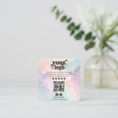 Google Reviewen QR Code Modern Logo Business Revie Informatiekaartje (Staand voorkant)