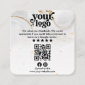 Google Reviewen QR Code Modern Logo Business Revie Informatiekaartje (Voorkant)