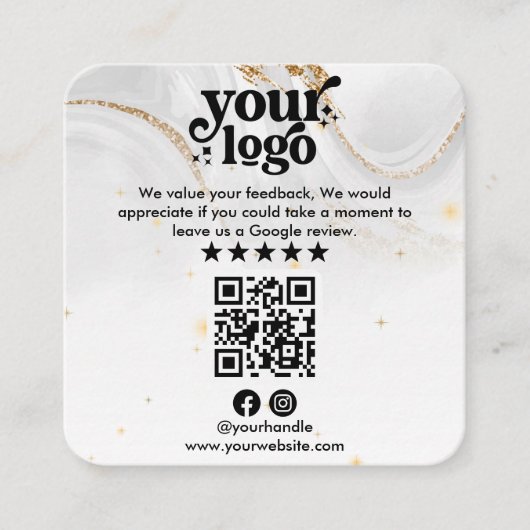 Google Reviewen QR Code Modern Logo Business Revie Informatiekaartje (Voorkant)