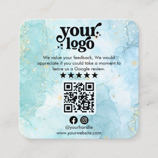 Google Reviewen QR Code Modern Logo Business Revie Informatiekaartje (Voorkant)