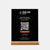 Google Reviewen QR Code Rate Mijn Bedrijf 5 Sterre Acryl Bord (Voorkant)