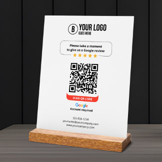 Google Reviewen QR Code Rate Mijn Bedrijf 5 Sterre Acryl Bord