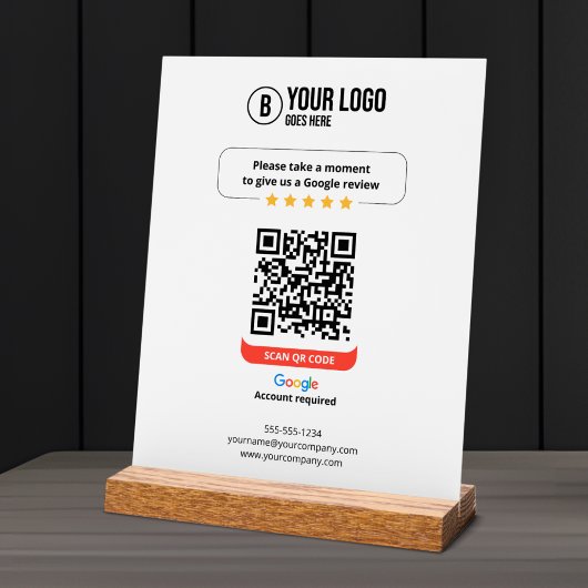 Google Reviewen QR Code Rate Mijn Bedrijf 5 Sterre Acryl Bord