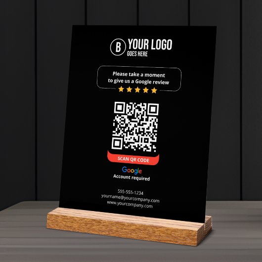 Google Reviewen QR Code Rate Mijn Bedrijf 5 Sterre Acryl Bord