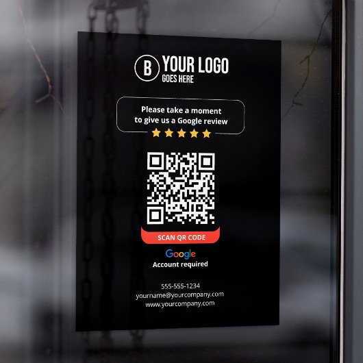 Google Reviewen QR Code Rate Mijn Bedrijf 5 Sterre Raamsticker