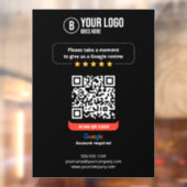Google Reviewen QR Code Rate Mijn Bedrijf 5 Sterre Raamsticker (Vel 2)