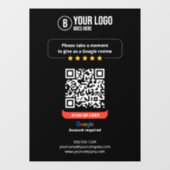Google Reviewen QR Code Rate Mijn Bedrijf 5 Sterre Raamsticker (Vel)